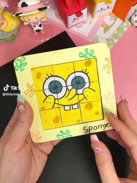 Simple Paper Craft Ideas, Spongebob Crafts Diy, Spongebob Diy, Spongebob Crafts, Mothers Day Cards Craft, Doll Diy Crafts, Easy Paper Crafts Diy, Quick Crafts, Cute Pokemon Wallpaper