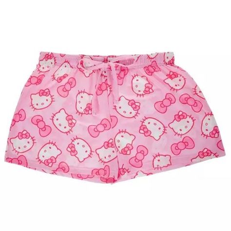 Cute Matching Pajamas For Best Friends, Hello Kitty Pajama Shorts, Cute Amazon Finds, Hello Kitty Shorts, Pink Shorts Outfits, Hello Kitty Top, Hello Kitty Shirts, Hello Kitty Shirt, Cute Bottoms