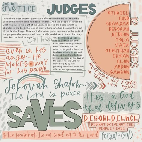 Lindsay Griswold on Instagram: “Judges recap ➕➕” Ruth Journaling Bible, Judges 6:12, Judges Bible, Judges Bible Journaling, Book Of Judges, Illustrating Bible, What Is Evil, Personal Bible Study, Journal Notes