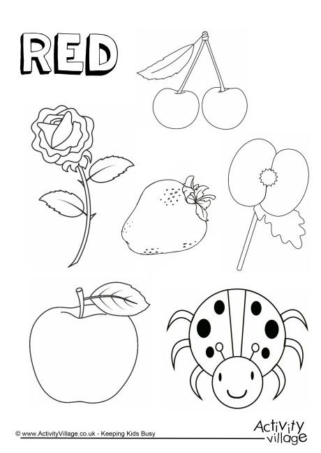 Red things colouring page Colour Identifying Activities, Color Red Activities, Colour Activities, Color Activities For Toddlers, Preschool Color Activities, Color Worksheets For Preschool, Black Things, Perfect Classroom, Red Blank