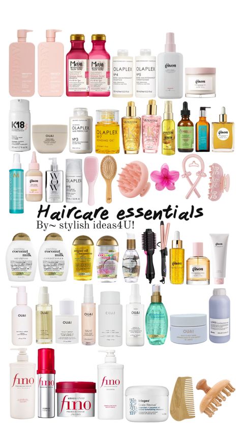 Haircare essentials! Beer For Hair, Healthy Hair Routine, Curly Hair Care Routine, Hair Color Streaks, Sephora Skin Care, Brunette Hair With Highlights, Body Shampoo, Shower Skin Care, Black Hair Care