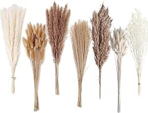 Dried Pampas Grass Decor, 128PCS Pampas Grass with Bunny Tails Dried Flowers, Reed Grass Bouquet for Wedding, Boho Flowers, Home Table Decor, Rustic Farmhouse Party Fall Vase Filler, Farmhouse Party, Pampas Grass Vase, Fall Front Porch Ideas, Bouquet For Wedding, Grass Bouquet, Pampas Grass Bouquet, Dried Pampas, Pampas Grass Decor