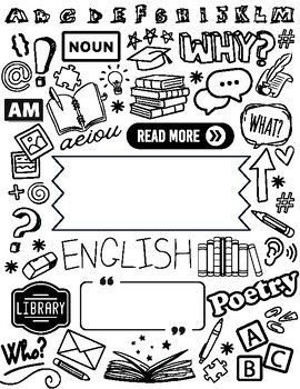 Boost Your English: Get Free Printable! Language Arts Cover Page, English Language Cover Page, English Activity Cover Page, English Project Design Ideas, Afrikaans Cover Page, English Notebook Cover Ideas Aesthetic, English Notebook Design, School Book Covers English, English Design For Notebook