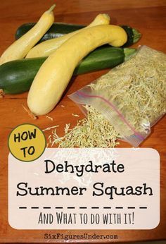 Dehydrate Zucchini, Squash Growing, Dehydrating Food Storage, Food Dehydration, Yellow Squash Recipes, Dehydrated Vegetables, Diy Easy Recipes, Canning Food Preservation, Canned Food Storage