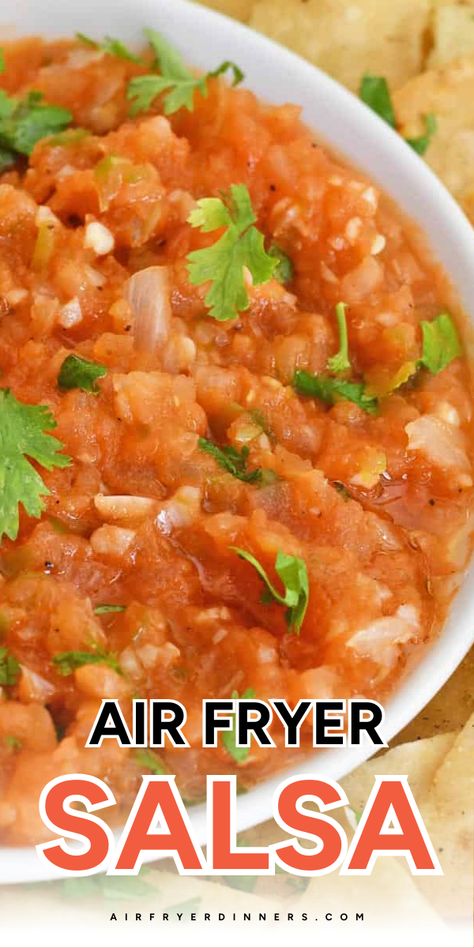 We tested our air fryer salsa recipe until we perfected it, and it is so much better than store-bought! Complete with fresh ingredients including tomatoes, jalapenos, onion, garlic, and a precise blend of seasonings, this easy salsa recipe is ready in the air fryer in under 40 minutes. Air Fryer Salsa, Easy Salsa Recipe, Elegant Appetizers, Easy Salsa, Healthy Appetizer Recipes, Chicken Breast Recipes Easy, Finger Foods Easy, Easy Meals For Kids, Sweet Snacks Recipes