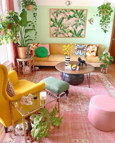 Appartment Decoration, Casa Vintage, Colourful Living Room, Apartment Decor Inspiration, Apartment Inspiration, Boho Living Room, Living Room Inspo, A Living Room, Dream House Decor