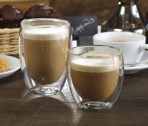 Double walled coffee glasses keep hot drinks hotter AND cold drinks colder for longer! Clever stuff! Coffee Glasses, Double Wall Glass, Glass Tea Cups, Glass Coffee Cups, Tea Tasting, Fruit Tea, Heat Resistant Glass, Glass Coffee Mugs, Glass Cups