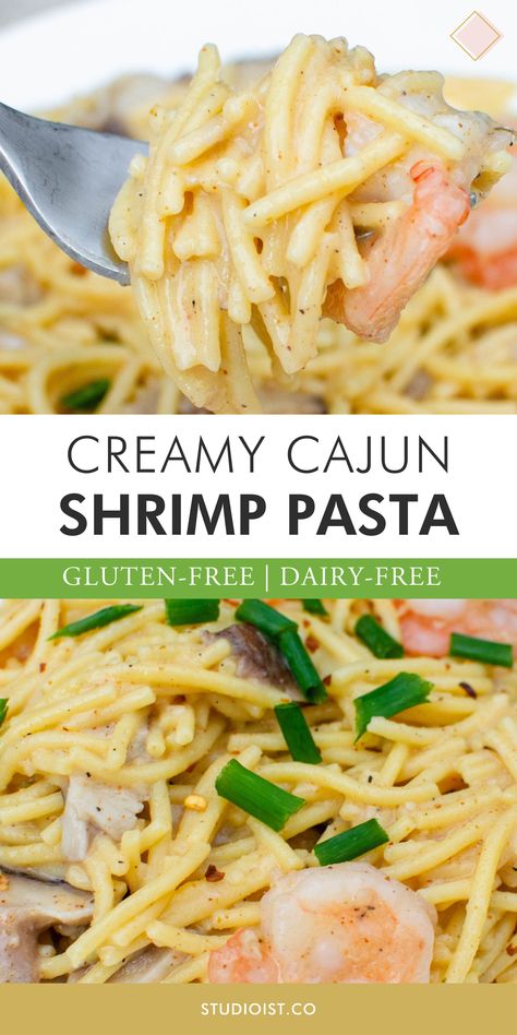 Shrimp Recipes No Dairy, Pescatarian Recipes Dairy Free, Shrimp Pasta Recipes No Dairy, Dairy Free Shrimp Pasta, Lactose Free Pasta Recipes, Dairy Free Dinner Ideas, Gluten Free Shrimp Recipes, Gluten Free Dairy Free Recipes Dinner, Spicy Shrimp Pasta