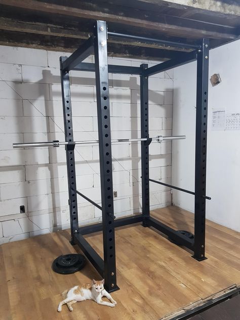 Power Rack Garage Gym, Diy Power Rack, Diy Gym Equipment, Diy Gym, Folding Walls, Squat Rack, Pull Up Bar, Garage Gym, Power Rack