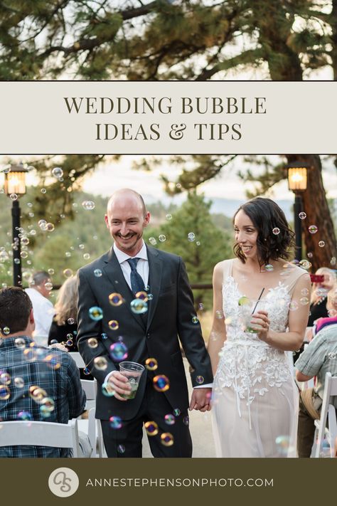 Looking to add a fun, ethereal, and nostalgic touch to your wedding day? Think BUBBLES!!! Bubble Send Off Wedding Pictures, Wedding Ceremony Bubbles, Bubble Wedding Photo, Bubbles For Wedding Exit, Wedding Bubbles Ideas, Bubbles At Wedding, Bubbles For Wedding, Bubbles Wedding, Bubble Wedding