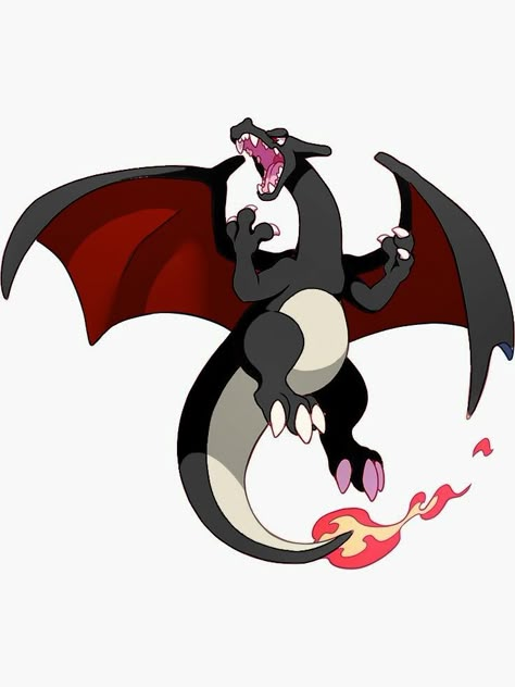 Shiny Charizard Art, Black Charizard, Charizard Evolution, Shiny Charizard, Kamen Rider Ryuga, Creepy Pokemon, Charizard Art, Ight Imma Head Out, Pokemon Firered