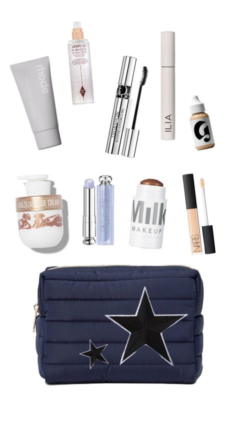 Dream makeup bag #stockholm #itgirl #makeup #skincare #stargirl Dior Glow Face Palette, Stockholm Makeup, Brandy Melville Aesthetic, Stockholm Girl, Vanilla Girl Aesthetic, Dyson Airwrap, Glow Face, Wishlist Ideas, Dream Makeup