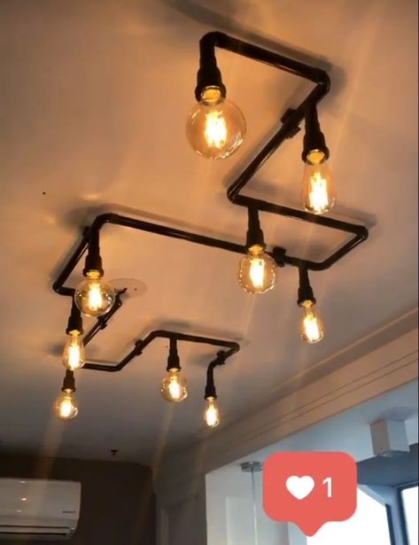 Pub Lighting Ideas, Industrial Pub, Diy Industrial Lighting, Home Decor Ideas Bedroom, Industrial Lights, Industrial Lighting Design, Decor Ideas Bedroom, Diy Light Fixtures, Pipe Decor