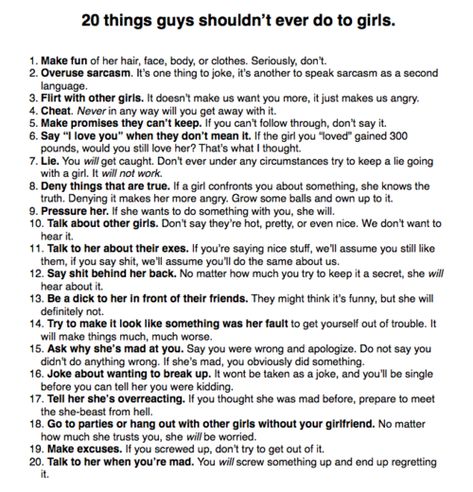 20 things guys shouldn't do to girls Girl Language, Facts About Guys, To Be In Love, Dear Crush, Funny Girl Quotes, Girl Code, Love Facts, Girl Facts, Relationship Stuff