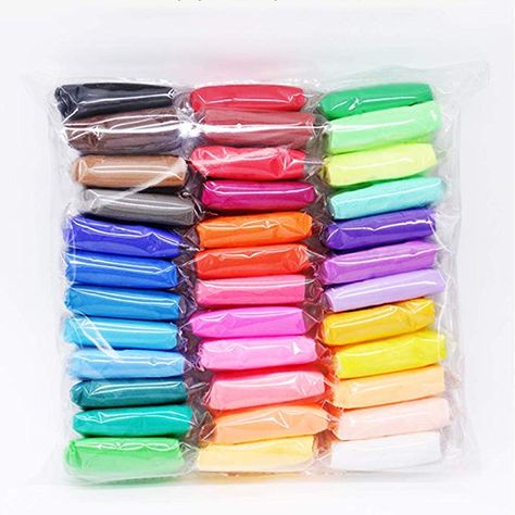 Amazon.com: 36 Colors Air Dry Clay Ultra Light and Air Dry Clay for Children Non-Toxic and Eco-Friendly Modeling Magical Clay with Tools Itsekovettuva Savi, Slimes Supplies, Clay Set, Clay Plates, Acrylic Painting Diy, Modeling Clay, Color Kit, Air Dry, Dry Clay