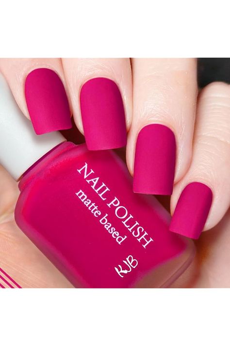 Hot Pink Matte Nail Polish, Hot Pink Quick Dry Nail Lacquer for Nail Art Varnish, 0.41 fl oz Halal Nail Polish, Dry Nails Quick, Matte Nail Polish, Matte Nail, Best Nail Polish, Nail Polish Sets, Nail Polish Collection, Beauty Standards, Cuticle Oil