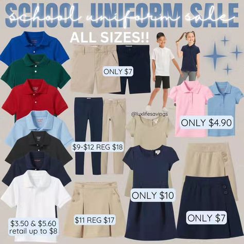 IF YOUR KIDDOS NEED UNIFORMS FOR SCHOOL NOW IS THE TIME TO SHOP FOR BACK TO SCHOOL!! They have soooo many kids uniforms on sale!! 😱😱🔥🫶🏻 polos as low as $3.50!! They have toddler, little kid and big kid sizes as well as girl and boy styles 😍😍✨✨ plus you can exchange in store if they don’t fit so might as well grab them now to give you time to get their right fit ! 🎯sign in or create a circle account for price to drop 🔗L I N K I N B I O http://www.dealswithcat.com/linkinbio 🛑Prices and prom... Uniforms For School, Boy Styles, Kids Uniforms, Girl And Boy, Now Is The Time, A Circle, Big Kid, Big Kids