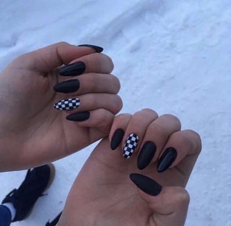 Checkered Nails, Edgy Nails, Goth Nails, Grunge Nails, Acrylic Nails Coffin Short, Summer Acrylic Nails, Short Acrylic Nails Designs, Fire Nails, Dream Nails