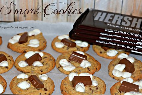 S'MORES COOKIES!!! Hugs Cookies, S Mores Cookies, Miniature Chocolate, All Purpose Flour, Graham Cracker, S Mores, You Smile, 2 Cups, Purpose Flour