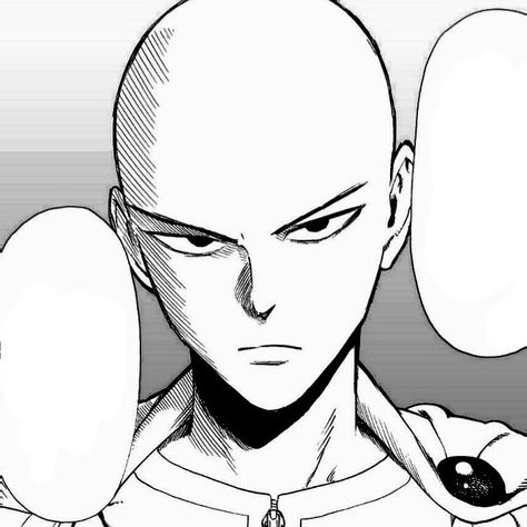 One Punch Man Art Style, Saitama Black And White, Saitama Manga Icon, Saitama Drawing, Saitama Pfp, Saitama Manga, Yusuke Murata, Saitama One Punch, Saitama One Punch Man