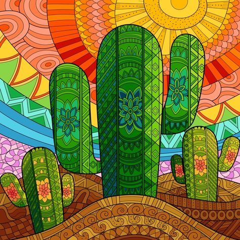 Pretty Cactus, Chakra Painting, Canvas Painting Quotes, Cactus Drawing, Middle School Art Projects, Zen Colors, Cat Coloring Book, Coral Art, Cactus Painting