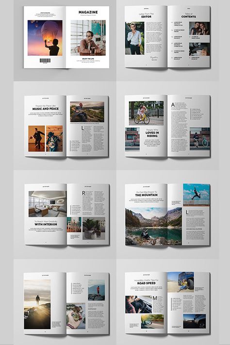 Multipurpose Magazine Template, This can be used for Lifestyle, Travel, Fashion or any others purpose. Super simple to edit and customize with your own details! Graphic Design Templates Layout, Layout Magazine Design, Lifestyle Magazine Layout, Newsletter Design Layout, Travel Magazine Layout, Magazine Format, Magazine Table, F1 Race, Magazine Layout Design