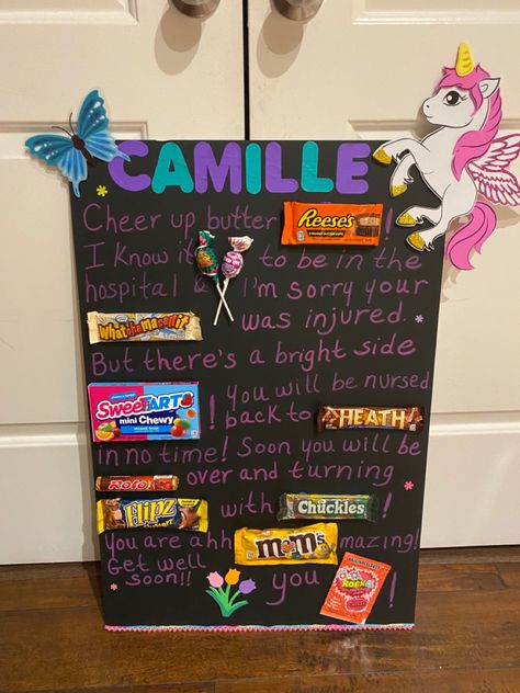 Get well card. I could have done better with the ending, but I was in a rush. Candy Bar Poster, Candy Poster, Candy Cards, Get Well Cards, Get Well Soon, Cheer Up, Get Well, Candy Bar, Rush