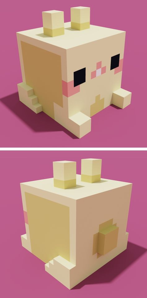 Kawaii Mc Builds, Bunny Minecraft Build, Minecraft Cute Statues, Minecraft Pig Build, Minecraft Bunny Statue, Easter Minecraft Builds, Bunny House Minecraft, Hello Kitty Minecraft Builds, Minecraft Bunny Pen