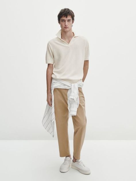 Khaki Pants and Polo Shirt Khaki Trousers Outfit, Bottom Outfits, Khaki Dress Pants, Trouser Outfit, Khaki Trousers, Mens Fashion Blog, Khaki Dress, Casual Blazer, Pleated Pants