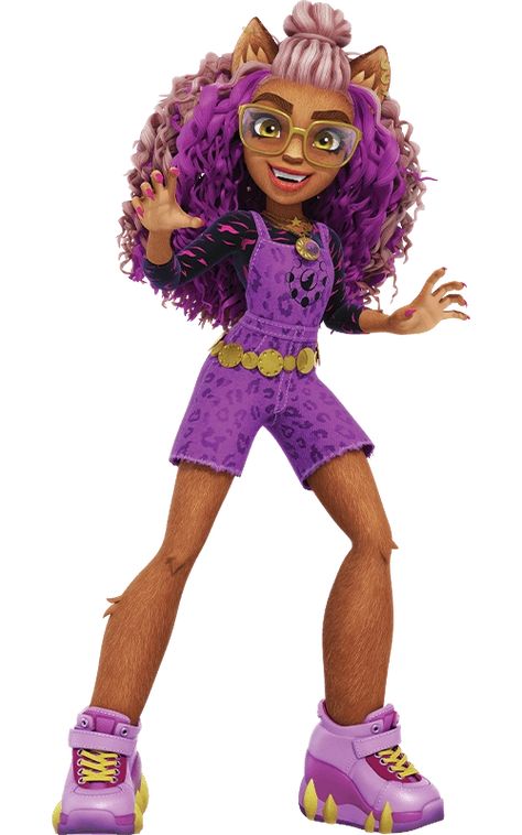 G3 Clawdeen, Draculaura And Frankie, Daughter Of Apollo, Monster High Wiki, Jaguar Spots, Wolf Poses, Monster Treats, Black Leg Warmers, Yellow Claw