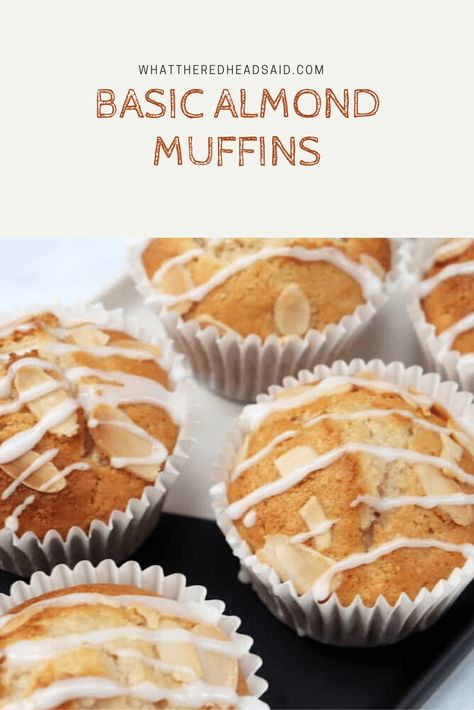 Basic Almond Muffins - What the Redhead said Almond Muffins Healthy, Almond Muffins Recipes, Muffins With Almond Paste, Apple Muffins With Almond Flour, Almond Flavored Muffins, Gluten Free Dairy Free English Muffins, Gluten Free Apple Muffins Almond Flour, Icing Sugar Recipe, Almond Meal Muffins