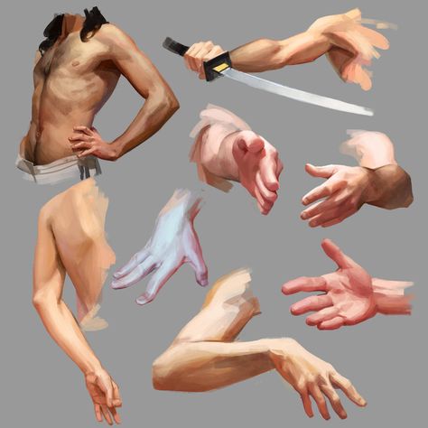 Hands by Sinto-risky Stylized Hand Drawing Reference, Arm Shading, Arm References, Arm Poses, Arms Drawing, Arm Drawing, Arm Painting, Figurative Kunst, Hand Drawing Reference