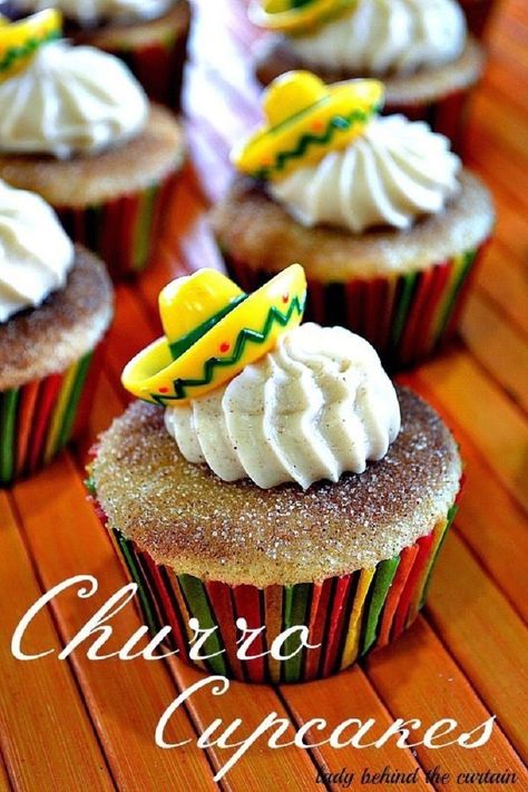 Lily The Wandering Gypsy: Cinco De Mayo Party Ideas Fiesta Work Party, Spanish Class Party Food, Vegan Churro Cupcakes, Taco Party Cake Ideas, Mexican Fiesta Cupcake Ideas, Nacho Party Ideas Decorations, Fiesta Party Appetizers, Fiesta Party Cupcakes, Fiesta Themed Food