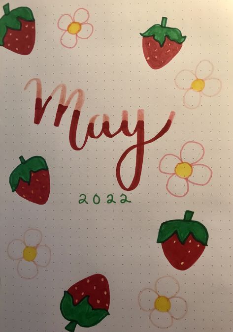 May Scrapbook Page, May Bullet Journal Cover Page Ideas, May Journal Cover Page, May Title Page Bullet Journal, May Title Page, May Bullet Journal Cover Easy, May Journal Ideas Cover, June Bullet Journal Cover Easy, May Journal Page