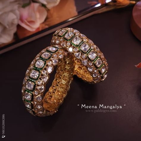 #silvermoissanitejewelry#semipreciousjewellery #polkijewellery #weddingjewellery#polkijewellery weddingjewellery #bridaljewellery#moissanitepolki #statementjewellery #antiquejewellery #indianjewelry #moissanitepolkijewellery #indianweddingjewellery #bridejewelry #bangles #destinationweddingjewellery #paldzigns #stunningjewelry #polkijewelry #polkibracelet #polkibangles #weddingjewelry #polkijewelry #jadaubangles #jadaujewellery #jadaujewelry #statementbracelet #statementjewelry Jewellery Stones, Kundan Kada, Polki Bangles, Polki Sets, Royal Look, Real Jewelry, Green Enamel, Jewellery Design, Indian Jewellery