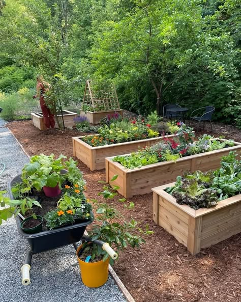 50 Raised Garden Bed DIY Ideas - Home Soils Garden Bed Aesthetic, Square Raised Garden Beds, Raised Beds Front Yard, Herb Bed Ideas, Raised Garden Layout, Garden Bed Backyard, Small Raised Garden Beds, Small Garden Bed, Raised Bed Flower Garden