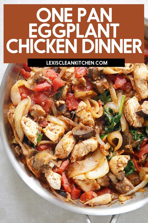 Chicken Eggplant Recipe, Recipes With Eggplant Healthy, Dinner Recipes With Eggplant, Whole30 Eggplant Recipes, Chicken And Eggplant Recipes Healthy, Eggplant Recipes Chicken, Eggplant Recipes With Chicken, Egg Plant And Chicken Recipes, Dinner Ideas With Eggplant