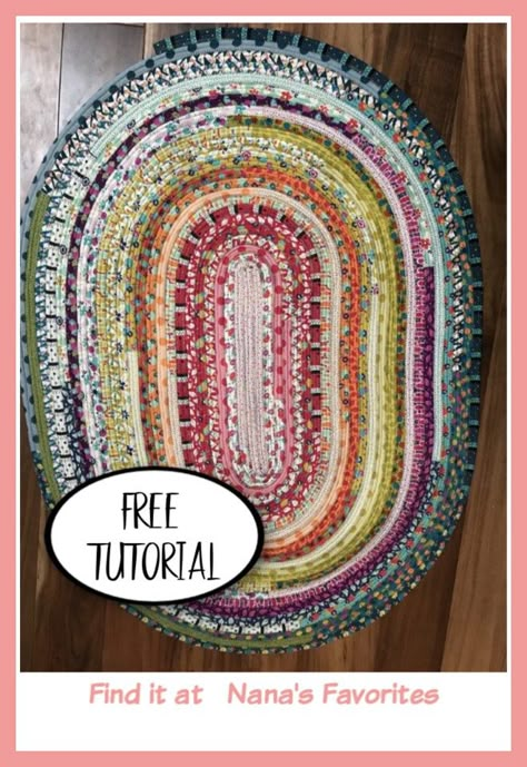 Jelly Roll Braided Rug, Jellyroll Rug Diy, How To Sew A Jelly Roll Rug, Clothesline Rope Rugs, Phentex Projects, Quilt Rug Floor How To Make, Oval Rag Rug Crochet Pattern Free, How To Make A Jelly Roll Rug Tutorial, Jellyroll Rug Tutorial