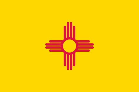 My Home Sweet Home-#47 New Mexico. Zia sun symbol of the ancient Zia Pueblo Native Americans. Red and gold are colors of Spain, which occupied New Mexico from 1540 to 1821. New Mexico Flag, New Mexico History, Best Flags, Bar Exam, Santa Fe Style, Mexico Flag, Land Of Enchantment, Flag Stand, Flags Of The World