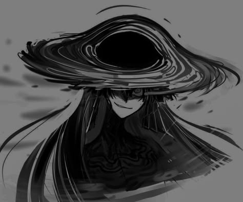 Black Hole, Anime Character, A Black, Black And White, Water, Hair, Anime, White, Black