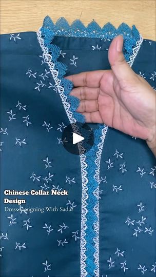 Chinese Neck Designs, Chinese Collar, Collar Designs, Lace Collar, Sewing Techniques, Neck Designs, Collar, Sewing, Lace