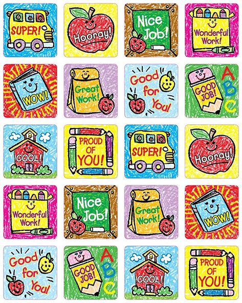 Carson Dellosa School Days: Kid-Drawn Motivational Stickers (0630) Prize Box For Classroom, Praise Stickers, Publishing Office, Incentive Chart, Motivational Stickers, Carson Dellosa, Students Day, Work Stickers, Classroom Rewards