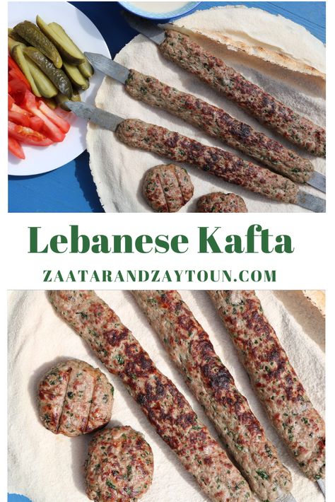 Kafta Kebab Recipes, Lebanese Kebab Recipes, Kafta Recipes, Lebanese Kofta Recipe, Lebanese Kafta Recipe, Lebanese Kefta Recipe, Kafta Kebab, Kafta Recipe, Kafta Kabob Recipe