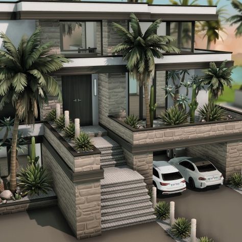 (1) Oasis Springs🌴 – @farfallasims on Tumblr Sims 4 Modern House, Oasis Springs, The Sims 4 Lots, Diy House Plans, Sims 4 House Design, Casas The Sims 4, Sims Building, Sims House Design, Beautiful House Plans