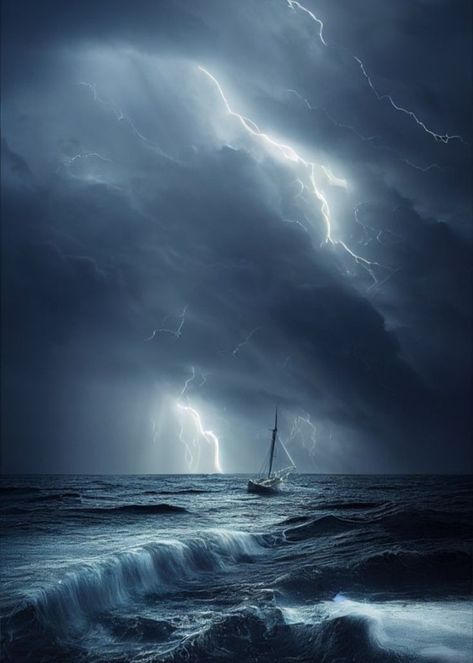 Boat Ocean Aesthetic, Lightning Storm Over Ocean, Storms At Sea, Sea Storm Aesthetic, Boat In Storm, Boat In A Storm, Fort Aesthetic, Ciara Core, Pantone Cards