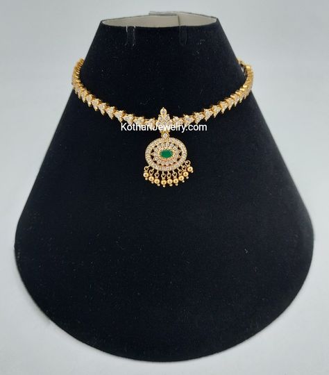 Addigai Necklace Diamond, Diamond Addigai Designs, Diamond Tussi, Addigai Designs, Closed Setting Diamond Necklace, Addigai Necklace Gold, Diamond Addigai, Close Setting Diamond Jewellery, Fashion Jewelry Necklaces Gold