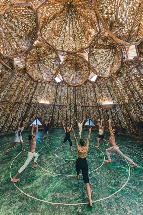 Yoga Shala, Jungle House, Yoga Studio Design, Bamboo Structure, Bamboo Architecture, Eco Architecture, Yoga Space, Resort Design, Beach Vacations