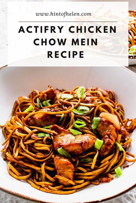 Takeaway style chicken chow mein recipe made in the Actifry Takeaway Recipes, Chicken Chow Mein Recipe, Crispy Chilli Beef, Fresh Egg Noodles, Soy Sauce Garlic, Tefal Actifry, Actifry Recipes, Chow Mein Recipe, Chinese Takeaway