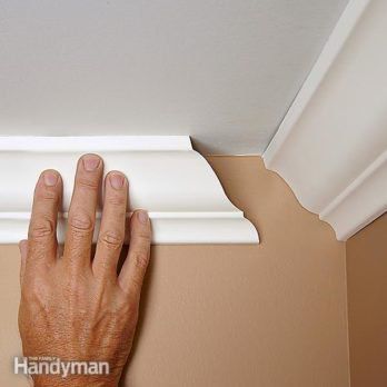 How To Install Baseboard Trim, Even On Crooked Walls Cut Crown Molding, How To Install Baseboards, Crown Molding Installation, Craftsman Window Trim, Diy Crown Molding, Craftsman Trim, Molding Ceiling, Trim Carpentry, Baseboard Trim