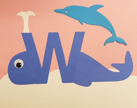 W Is For Whale, Letter W Crafts, Letter V Crafts, Birthday Chart Classroom, Arts And Crafts For Kids Toddlers, Craft Toddler, Birthday Chart, Alphabet Crafts Preschool, Letter Craft